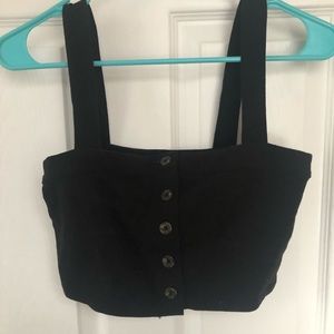 Cropped button down tank